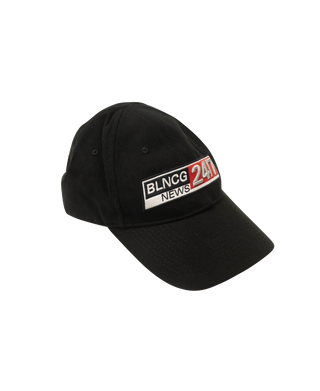Balenciaga Black 24/7 Applique Cap Hat