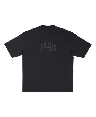 Balenciaga T-Shirt Cities Paris Medium Fit In Nero - Black