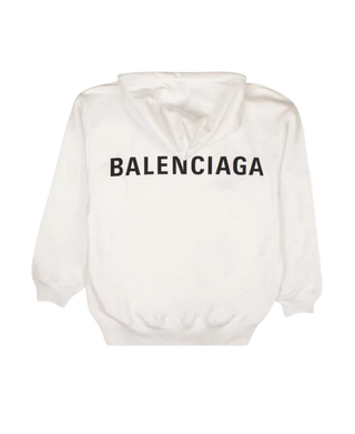 Balenciaga Back Logo Hoodie - White